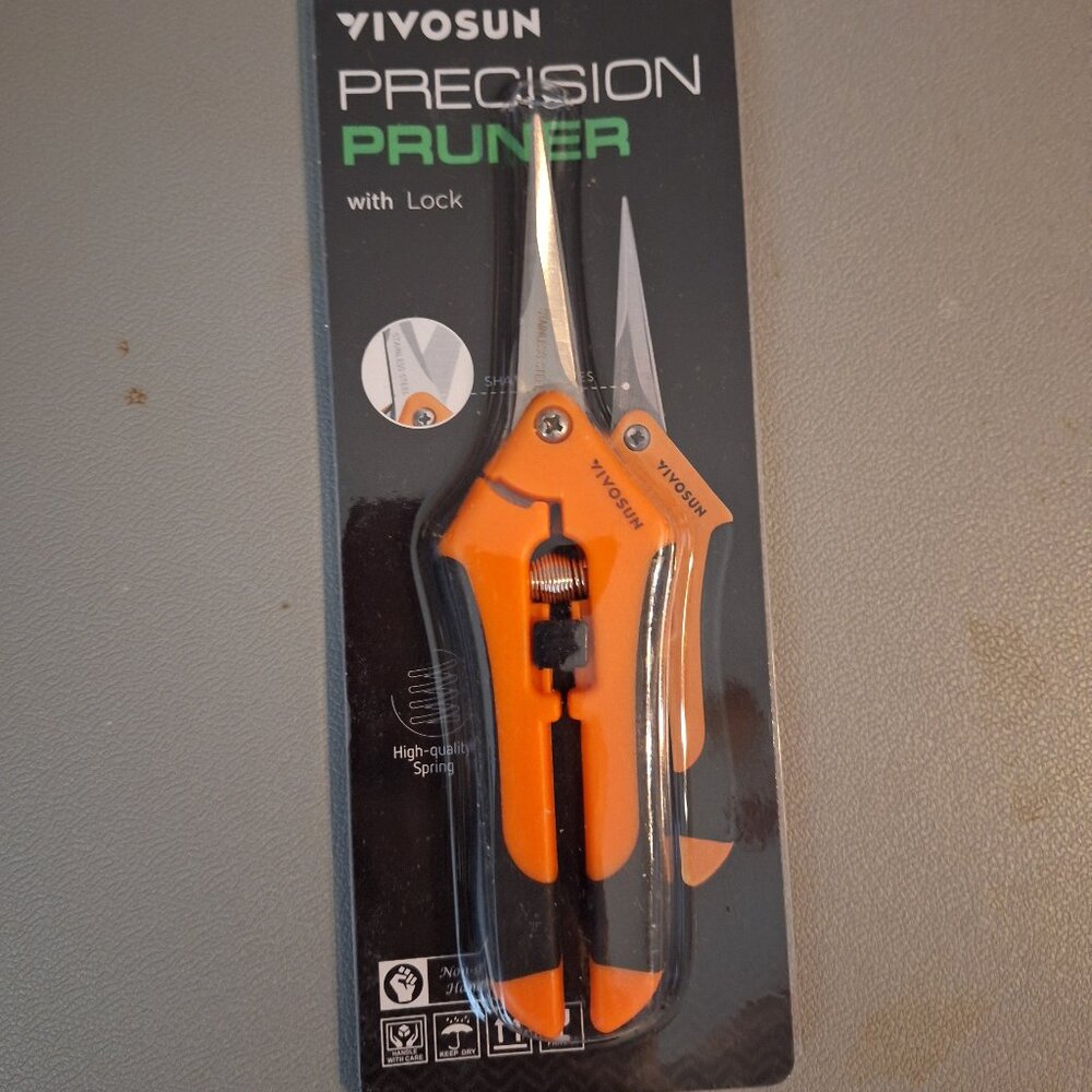 Gardening Pruners w/Locking Mechanism w/SS Blades Vivsun Precision Pruner 6-1/2